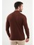 Düz Kiremit Rengi Slim Fit Yarım Balıkçı Yaka Erkek Triko Kazak 3