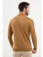 Düz Kamel Rengi Slim Fit Yarım Balıkçı Yaka Erkek Triko Kazak 3