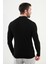 Dokulu Siyah Slim Fit Fermuarlı Yarım Balıkçı Yaka Erkek Triko Kazak 3
