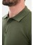 Desenli Haki Slim Fit Polo Yaka Erkek Triko Kazak 2