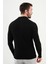 Desenli Siyah Slim Fit Polo Yaka Erkek Triko Kazak 3