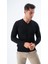 Erkek Siyah %100 Pamuk Bisiklet Yaka Triko Kazak TRIST-1102 5