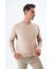 Erkek Bej %100 Pamuk Bisiklet Yaka Triko Kazak TRIST-1101 3