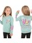 Kız Çocuk You Only Önü Arkası Yazı Resim Desenli Yeşil Renk Şardonlu Sweatshirt 2