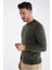 Erkek Haki %100 Pamuk Bisiklet Yaka Triko Kazak TRIST-1101 2