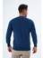 Erkek İndigo %100 Pamuk Bisiklet Yaka Triko Kazak TRIST-1101 6
