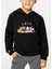 Pamuklu Özel Tasarım Cats Baskılı Siyah Sweatshirt 1