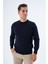 Erkek Lacivert %100 Pamuk Bisiklet Yaka Triko Kazak TRIST-1101 1