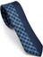 Mavi ve Lacivert Pano Desenli Dokuma Kumaş Slim Fit Kravat // KPK014 1