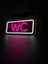 'wc' Işıklı Neon LED Dekoratif Duvar Yazısı Tabelası (25X12CM) 3