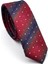 Bordo Kahverengi ve Lacivert Verev Desenli Dokuma Kumaş Mendilli Slim Fit Kravat // SDK-240802 1