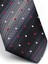 Gri Füme ve Siyah Verev Desenli Dokuma Kumaş Mendilli Slim Fit Kravat // SDK-240803 3