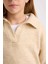 Kız Çocuk Polo Yaka Basic Düz Triko Kazak C9667A824WN 5