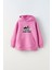 Kapüşonlu Içi Polar New York Yazı Baskılı Pembe Unisex Çocuk Hoodie Sweatshirt 1