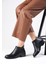 Rosa Siyah Renk Oval Burunlu Kadın Bilekte Kısa Topuklu Bot 5