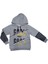 Kız Çocuk Good Day Yazı Desenli Kolu File Detaylı Gri Renk Kapüşonlu Sweatshirt 1