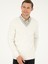 Erkek Beyaz Slim Fit V Yaka Triko Kazak 50292561-VR013 4