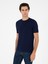Erkek Lacivert Slim Fit Bisiklet Yaka Triko T-shirt 50293169-VR033 1