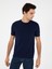 Erkek Lacivert Slim Fit Bisiklet Yaka Triko T-shirt 50293169-VR033 3