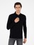Erkek Siyah Regular Fit Polo Yaka Pamuklu Sweatshirt 50294327-VR046 1
