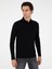 Erkek Siyah Regular Fit Polo Yaka Pamuklu Sweatshirt 50294327-VR046 3