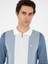 Erkek Mavi Slim Fit Fermuarlı Polo Yaka Triko Kazak 50293767-VR036 2