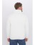 Unisex Relax Fit Rahat Kesim %100 Pamuk Yarım Fermuarlı Beyaz Dik Yaka Sweatshirt 5