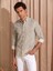 Erkek Haki Slim Fit Uzun Kollu Gömlek 50265455-VR027 1