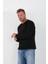 İnterlok Kumaş İnce Uzun Kollu Erkek Sweatshirt - Siyah 3