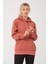 Kadın Mercan %100 Pamuk Kordonlu Kanguru Cep Şardonlu Kapüşonlu Kordonlu Regular Fit Sweatshirt 5