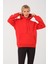 Kadın Nar Çiçeği %100 Pamuk Kordonlu Kanguru Cep Şardonlu Kapüşonlu Kordonlu Regular Fit Sweatshirt 4