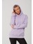 Kadın Lila %100 Pamuk Kordonlu Kanguru Cep Şardonlu Kapüşonlu Kordonlu Regular Fit Sweatshirt 1