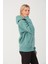 Kadın Çağla Yeşil %100 Pamuk Kordonlu Kanguru Cep Şardonlu Kapüşonlu Kordonlu Regular Fit Sweatshirt 5