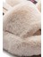 Lili Peluş Kadın Topuklu Ev Terliği Bej 36/40 10
