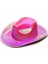 Neon Hologramlı Kovboy Model Parti Şapkası Pembe Yetişkin 39X36X14 cm 1
