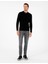 Erkek Siyah Slim Fit Düğmeli Polo Yaka Triko Kazak 50300521-VR046 4