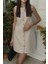Kadın Düğme Detaylı Mini Cotton Elbise 1