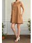 Kadın Halter Yaka Mini Boy Camel Elbise 1