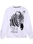 Zebra Baskılı Sweatshirt Beyaz 1