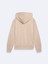 Kadın Kapüşonlu Fermuarlı Bej Sweatshırt 2