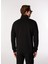 Dik Yaka Düz Siyah Erkek Sweatshırt C4WM-SWT4256 5
