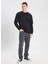 Bisiklet Yaka Siyah Erkek Sweatshırt W242726001 Siyah Logo Sweatshirt 1