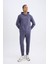Fit Jogger Eşofman Altı Skuba Dalgıç Kumaş Standart Fit Beli Bağcıklı Lastikli Paça D1898AX24AU 1