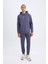 Fit Jogger Eşofman Altı Skuba Dalgıç Kumaş Standart Fit Beli Bağcıklı Lastikli Paça D1898AX24AU 3