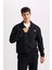 Relax Fit Fermuarlı Dik Yaka Baskılı Kalın Sweatshirt D2164AX24AU 3