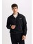 Relax Fit Fermuarlı Dik Yaka Baskılı Kalın Sweatshirt D2164AX24AU 4