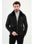 Desenli Siyah Slim Fit Torba Cep Kürklü Yaka Yün Erkek Mont 3