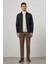 Siyah Örme Bebe Yaka Kendinden Desenli Yırtmaçsız Astarsız Slim Fit Classic Mont 1007245157 2