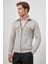 Taş Rengi Örme Bebe Yaka Kendinden Desenli Yırtmaçsız Astarsız Slim Fit Classic Mont 1007245156 3