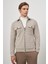 Bej Örme Bebe Yaka Kendinden Desenli Yırtmaçsız Astarsız Slim Fit Classic Mont 1007245158 1